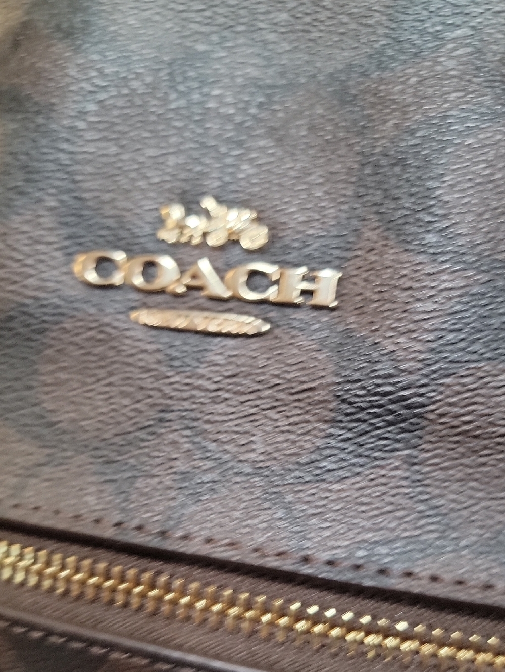 Coach Gallery Tote in Signature Canvas, red /brown color - Picture 3 of 10